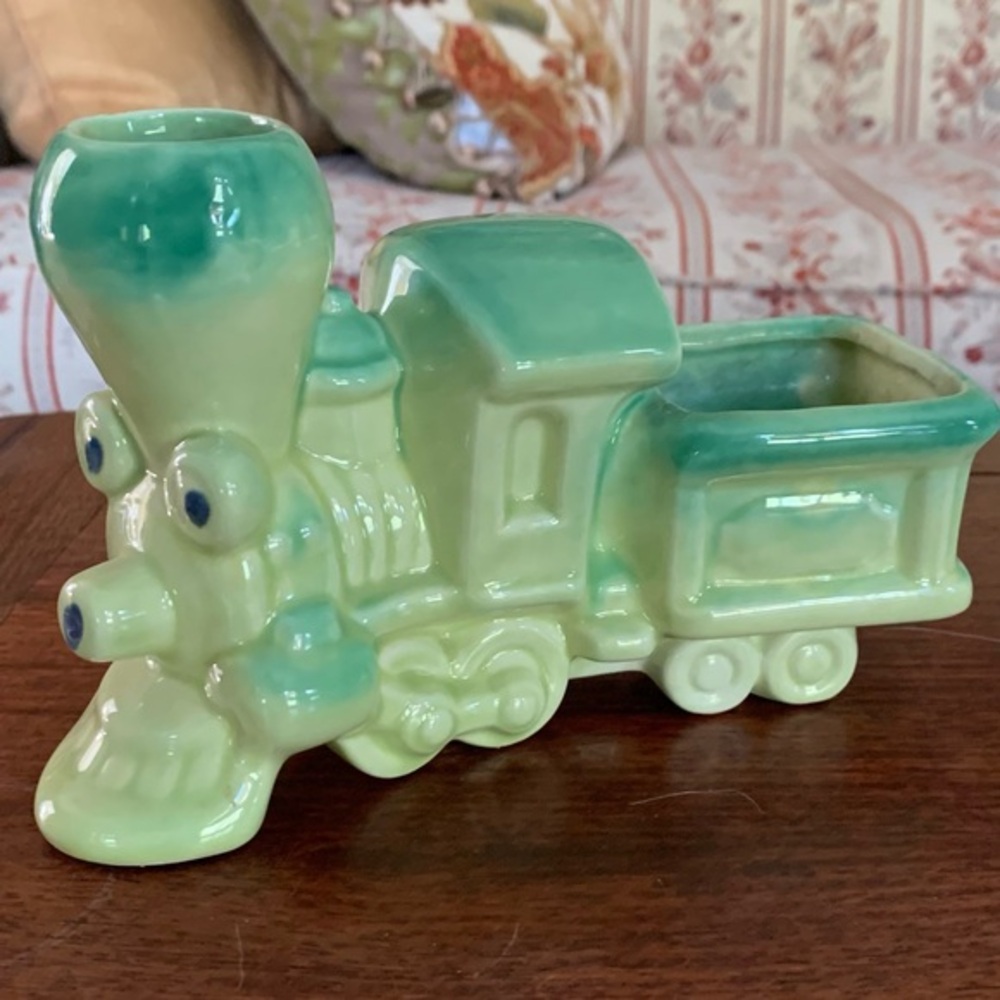 Vintage Ceramic 🚂 Train Planter Set